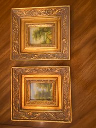 Pair Of Mini Framed Oils