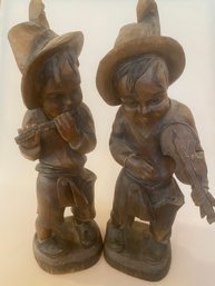 Carved Wood Musical Figurines