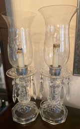 Pair Of Crystal Candelabra Lamps