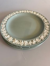 Set Of 4 Green Wedgewood 10 Inch Plates