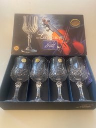 NIB Longchamp Crystal Goblets