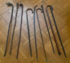 Assorted Vintage Wood Walking Sticks & Canes
