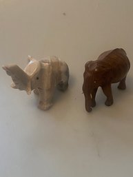 Wood & Stone Elephants