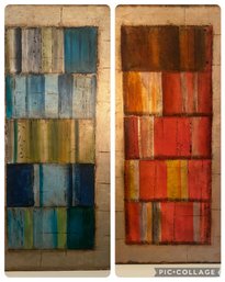 Pair Of Abstract Canvas Wall Art