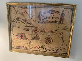 Royal Caribbean West Indies Framed Map