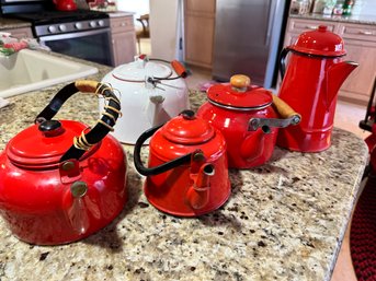 Lot Of Metal Teapots / Coffeepots