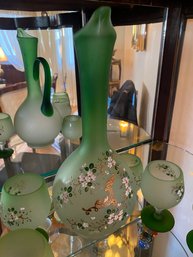 Hand Painted Wine Decanter Set