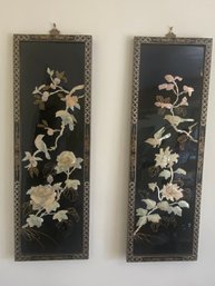 Black Lacquer Mother Of Pearl Wall Panels Asian