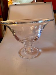 Heavy Leaded Glass Pedestal Bowl