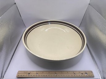 Vintage Ovenproof Bowl With Brown Trim