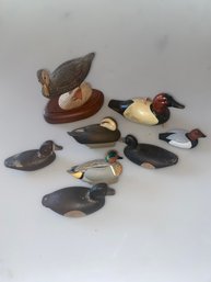 Lot Of Small Carved Wood Ducks