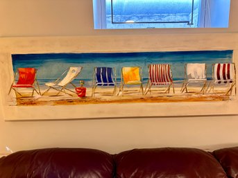 Beach Chairs Art Painted On Wood