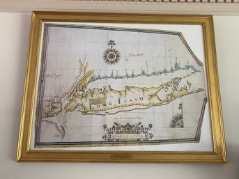 Framed Map Of Long Island
