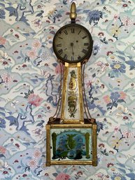 19th Century American Federal Eglomise Banjo Clock