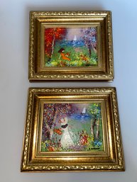 Pair Of Mini Oil Paintings