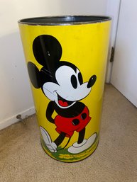 1950's 60's Vintage Disney Mickey Mouse Waste Basket Trash Can Umbrella Stand
