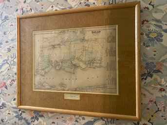Framed 1873 Map Of Islip - F.W. Beers