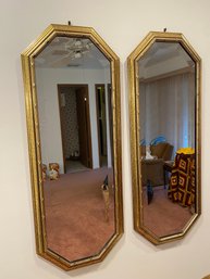 Pair Of Gold Wall Mirrors