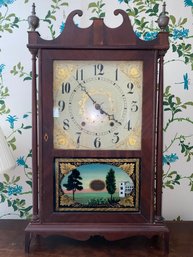 Rare Eli Terry Pillar And Scroll Shelf Clock