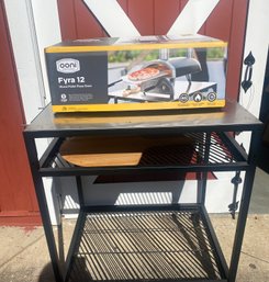 NIB Wood Pellet Pizza Oven With Stainless Cart By OONI
