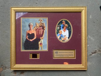 Framed Remnant Of PRINCESS DIANA PERSONALLY WORN DRESS