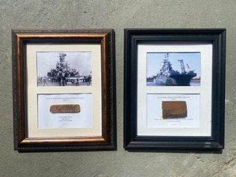 Teak Wood From WWII Battleships, Framed