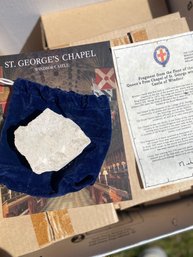 Lot Of 18 Boxed Fragments From The Floor Of The Queen's Free Chapel Of St. George Within Her Castle Of Windsor