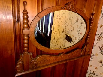Vintage Mirror With Carved Wood Trim