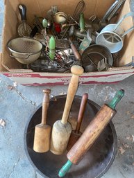 Antique Bowl & Kitchen Tools