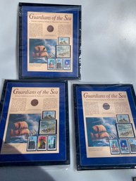 Lot Of 9 Guardians Of The Sea Lighthouse Stamps & Shipwreck Coins