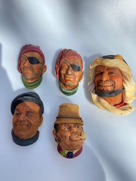 Vintage Bossons Karim Chalkware Heads