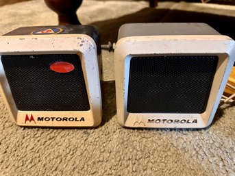 Vintage Motorola Metal External Speakers
