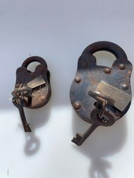 Pair Of Antique Locks With Keys