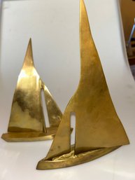 Pair Of Brass Sailboats