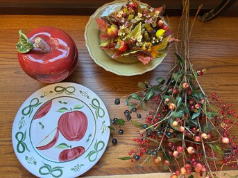 Apple Collection, Cake Stand, Cookie Jar, Platter