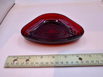 Anchor Hocking ROYAL RUBY Red Glass Insert For MANHATTAN Relish Tray