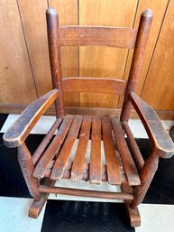 Vintage Child Wood Ladderback Slat Rocker