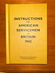 INSTRUCTIONS FOR AMERICAN SERVICEMEN IN BRITAIN 1942 Book