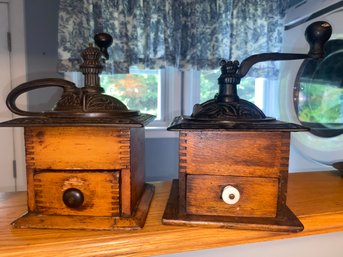 Pair Of Antique Coffee Grinders