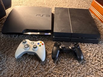 PS3 And PS4 Game Consoles And Controllers. Missing Plugs