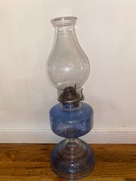 Blue Glass  Oil Lamp