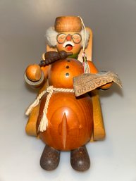 Vintage German Incense Burner Of Old Man In Chair