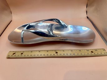 Vintage Faux Silver Flip Flop Sandal Catchall Dish