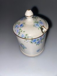 Vintage English Artist Staffordshire Hand Painted Lidded Condiment Container