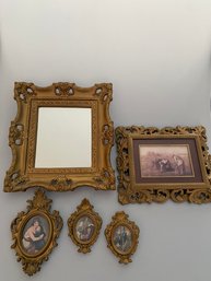 Lot Of Vintage Mini Pictures, Mirror