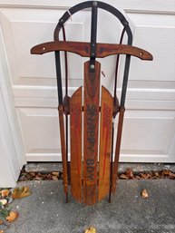 VINTAGE 1960's Snappy Boy WOODEN AND IRON Snow Sled