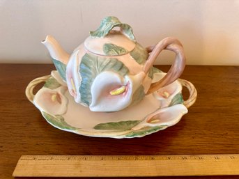 Calla Lily Of The Valley Teapot By Fitz & Floyd