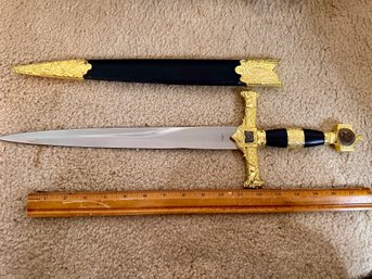 Knife With Faux Gold Hilt