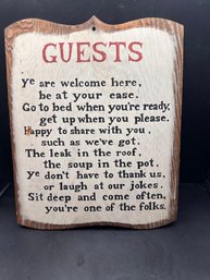 Vintage Guests Plaque