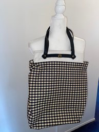 Vintage Black & White Checkered Tote Bag